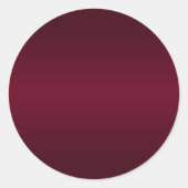 Burgundy Gradiënt Blank Ronde Sticker (Voorkant)