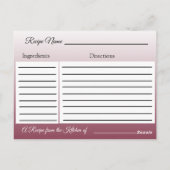 Burgundy Gradient bruiloft Recipe Kaart (Achterkant)