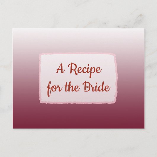 Burgundy Gradient bruiloft Recipe Kaart (Voorkant)