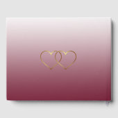 Burgundy Gradient en Gold Heart Wedding Book Gastenboek (Achterkant)
