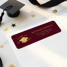 Burgundy Graduation Return Address