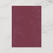 Burgundy Gray Botanical Online RSVP QR Code Informatiekaartje (Achterkant)