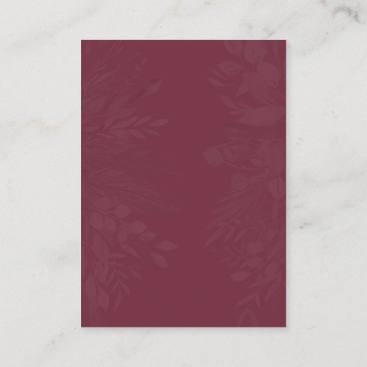 Burgundy Gray Botanical Online RSVP QR Code Informatiekaartje (Achterkant)