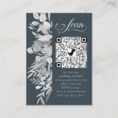 Burgundy Gray Botanical Online RSVP QR Code Informatiekaartje (Voorkant)