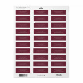 Burgundy Gray Botanical Return Address Label (Full Sheet)