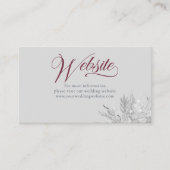 Burgundy Gray Botanical Wedding Website Informatiekaartje (Voorkant)