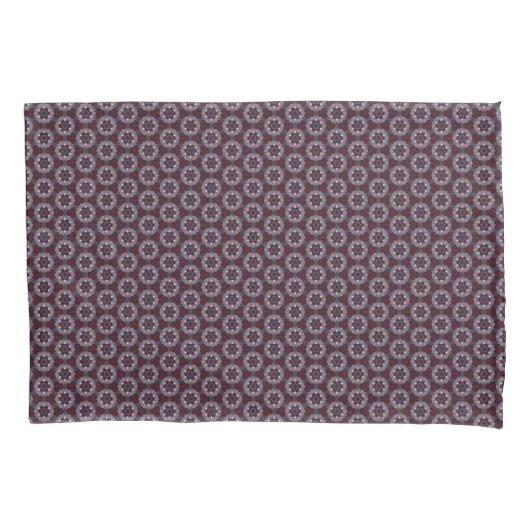 Burgundy & Gray Floral Painted Quilt Kussensloop (Voorkant)