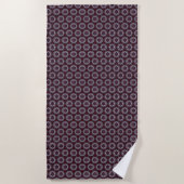 Burgundy & Gray Floral Painted Quilt Strandlaken (Voorkant)