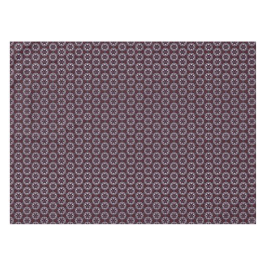 Burgundy & Gray Floral Painted Quilt Tafelkleed (Voorkant (Horizontaal))
