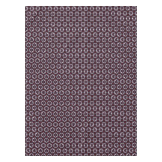 Burgundy & Gray Floral Painted Quilt Tafelkleed (Voorkant)