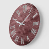 Burgundy Gray Silve Minimal Metallic Roman Nummers Grote Klok (Hoek)