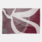 Burgundy Gray & White Abstracte Waterverf Theedoek (Horizontaal)