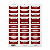 Burgundy & Green Address Label with Banner (Full Sheet)