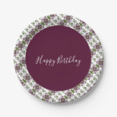 Burgundy Green and White Papieren Bordje (Voorkant)