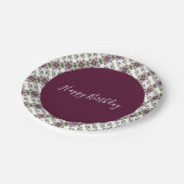 Burgundy Green and White Papieren Bordje (Gekanteld)