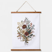 Burgundy Green Beige Fall Autumn Florals Wall Art Hangend Wandkleed (Voorkant)