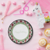 Burgundy Green en Black Papieren Bordje (Feest)