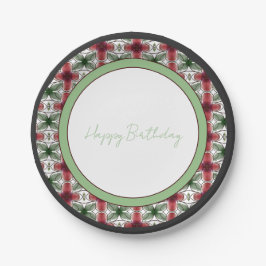 Burgundy Green en Black Papieren Bordje