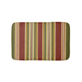 Burgundy Green Ivory Ochre Yellow Stripes Patroon Badmat (Voorkant)