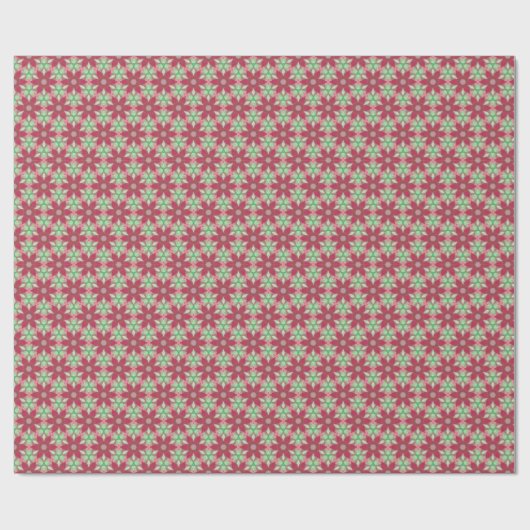 Burgundy Green Kaleidoscope Gift Wrapping Paper Cadeaupapier (Vlak)