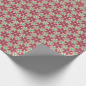 Burgundy Green Kaleidoscope Gift Wrapping Paper Cadeaupapier (Hoek)
