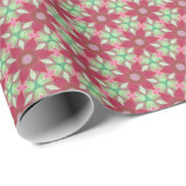 Burgundy Green Kaleidoscope Gift Wrapping Paper Cadeaupapier (Rol Hoek)