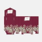 Burgundy Greenery Foliage Monogram Weddenschap Bedankdoosjes (Uitgevouwen)