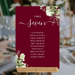 Burgundy Greenery Zitplattegrond Tafelnummer<br><div class="desc">Deze elegante bordeaux rode botanische groen bladeren bruiloft tafelnummers kunnen worden gepersonaliseerd met het zitplan van uw gasten in chique typografie. De kaarten zijn op de voor- en achterkant gedrukt (dubbelzijdig). Ontworpen door Thisnotme©</div>