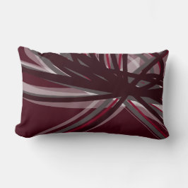 Burgundy & Grey Elegant Ribbons Lumbar Pillow Kussen