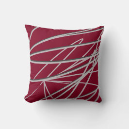 Burgundy & Grey Modern Elegant Abstract Kussen