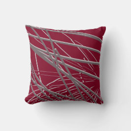 Burgundy & Grey Modern Elegant Abstract Kussen