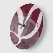 Burgundy Grey White en Black Artistic Waterverf Grote Klok (Hoek)