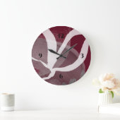 Burgundy Grey White en Black Artistic Waterverf Grote Klok (Huis)