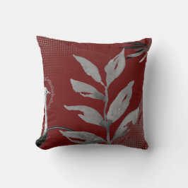 Burgundy & Grijze Abstracte Waterverf verliest Ost Kussen