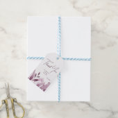 Burgundy Grote Bladeren Bruiloft Dank Je Cadeaulabel (Met Touw)
