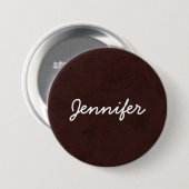 Burgundy Grunge Custom Name JENNIFER Round Large Ronde Button 7,6 Cm (Voorkant /achterkant)