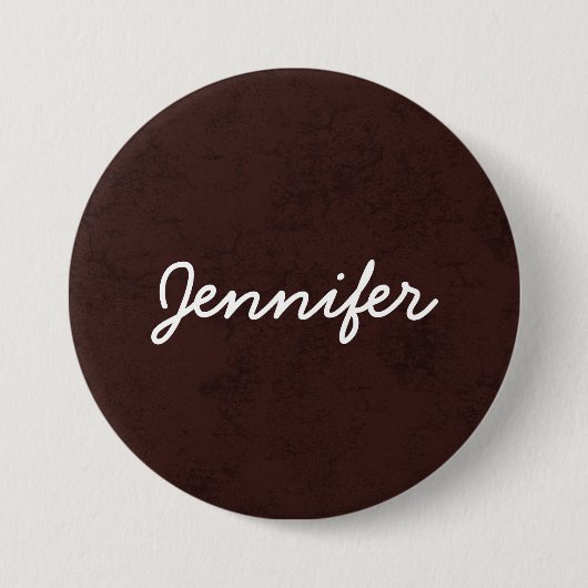 Burgundy Grunge Custom Name JENNIFER Round Large Ronde Button 7,6 Cm (Voorkant)