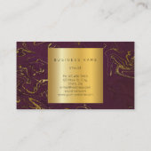 Burgundy Grungy Gold Marble Vip Visitekaartje (Achterkant)