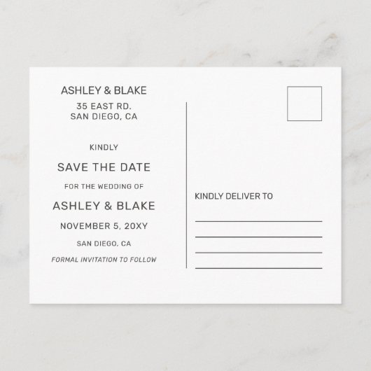 Burgundy Handwrite Calligraphy Save the Date Aankondigingskaart (Achterkant)