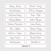 Burgundy Handwriters Manuscript Guest Names Labels (Vel)