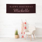 Burgundy Happy Birthday Name Spandoek (Insitu)