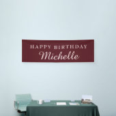 Burgundy Happy Birthday Name Spandoek (Beurs)