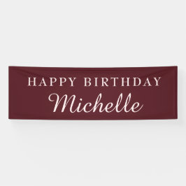 Burgundy Happy Birthday Name Spandoek