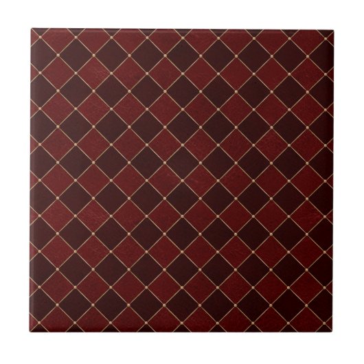 Burgundy Harlequin Rhombuses Effect Geometric Tegeltje (Voorkant)