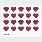 Burgundy Hart Sticker met J+O Initialen (Vel)