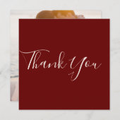 Burgundy Hartelijk dank Foto bruiloft Hartelijk da Bedankkaart (Voorkant / Achterkant)
