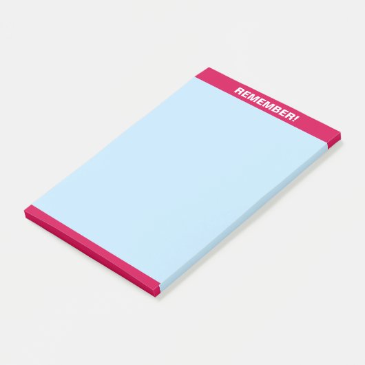 Burgundy Header op Light Blue-herinner opmerking Post-it® Notes (Schuin)