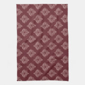 Burgundy Heart Damask Kitchen Towels Theedoek (Verticaal)
