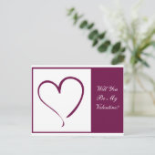 Burgundy Heart Feestdagenkaart (Staand voorkant)