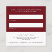 Burgundy Heart Minimalist Share the Love Aanbevelingskaartje (Achterkant)